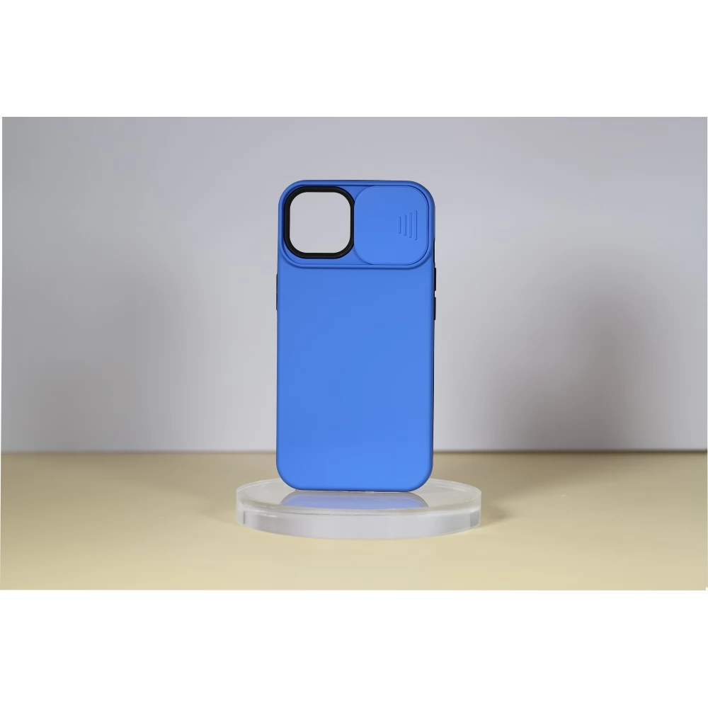 CELLECT TPU+PC Csúsztatható kameravédős hátlaptok iPhone 14 sötétkék