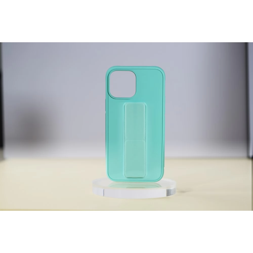 CELLECT TPU+PC Gumírozott hátlaptok kitámasztóval iPhone 14 türkiz