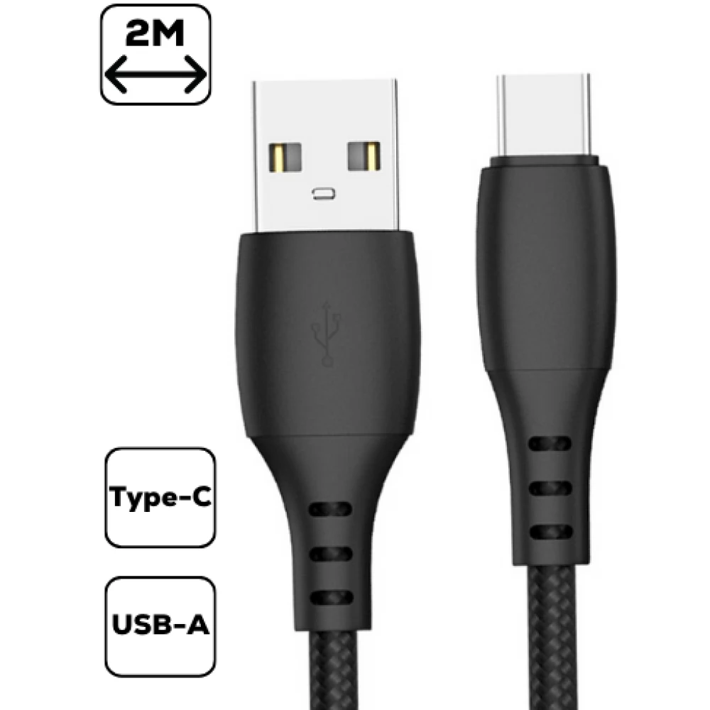 CELLECT USB 2.0 Type C Átalakító Fekete 2m MDCU-TEXT-TYPEC2-BK