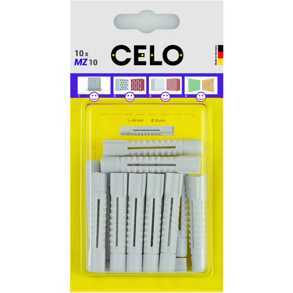 CELO MZ univerzális műanyag dűbel 8x48 - 15db / bliszter