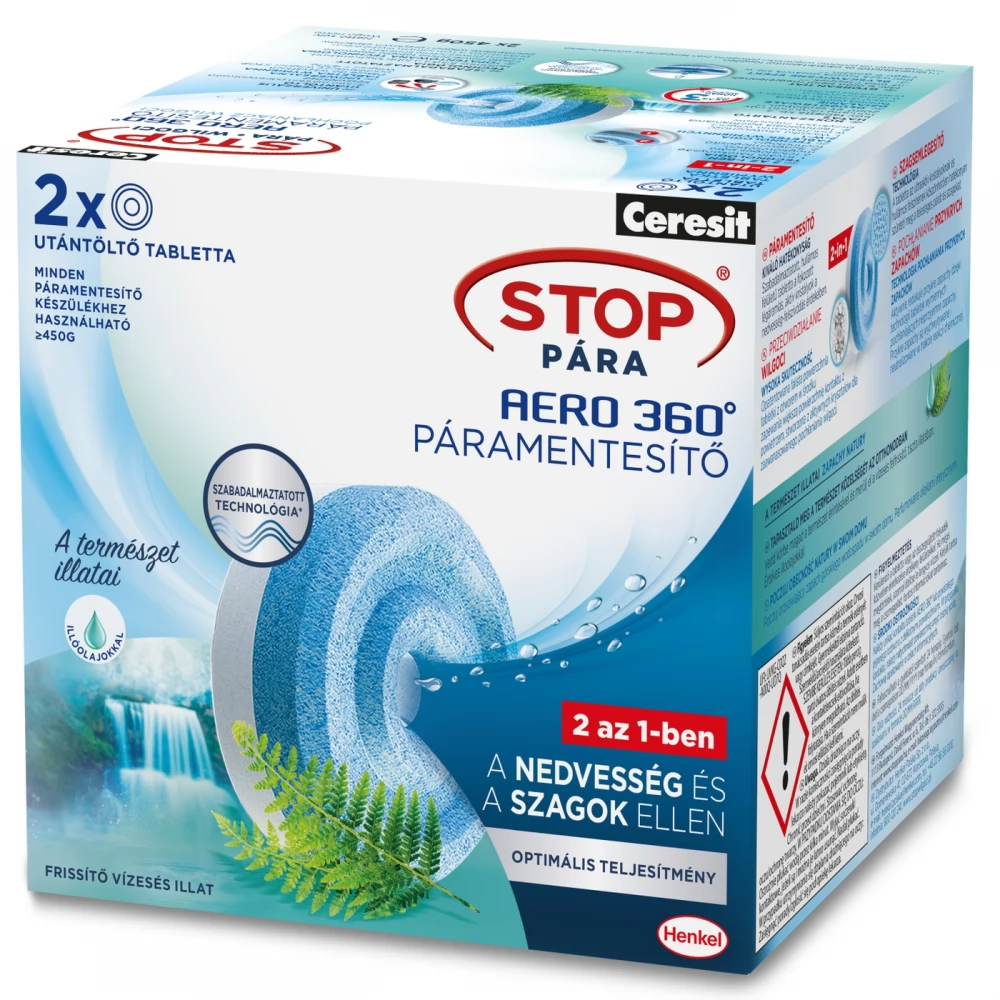 CERESIT H2629464 Stop Pára utántöltő tabletta Frissítő vízesés 2 x 450 g