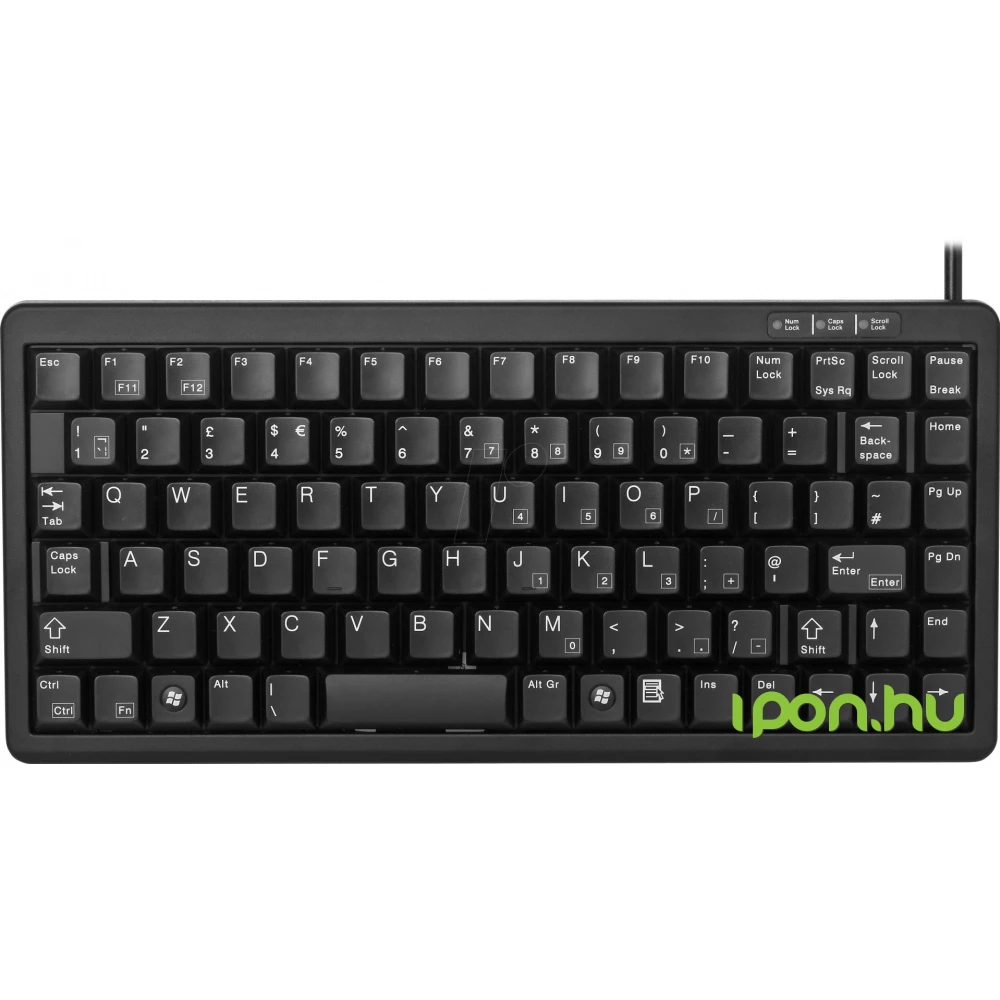 CHERRY Compact-Keyboard G84-4100 USB/PS2 Skandináv fekete