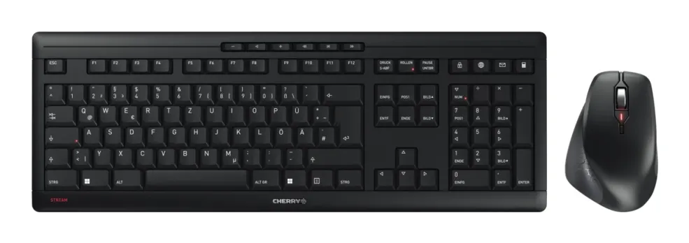 CHERRY Stream Desktop Comfort Wireless EU Angol fekete