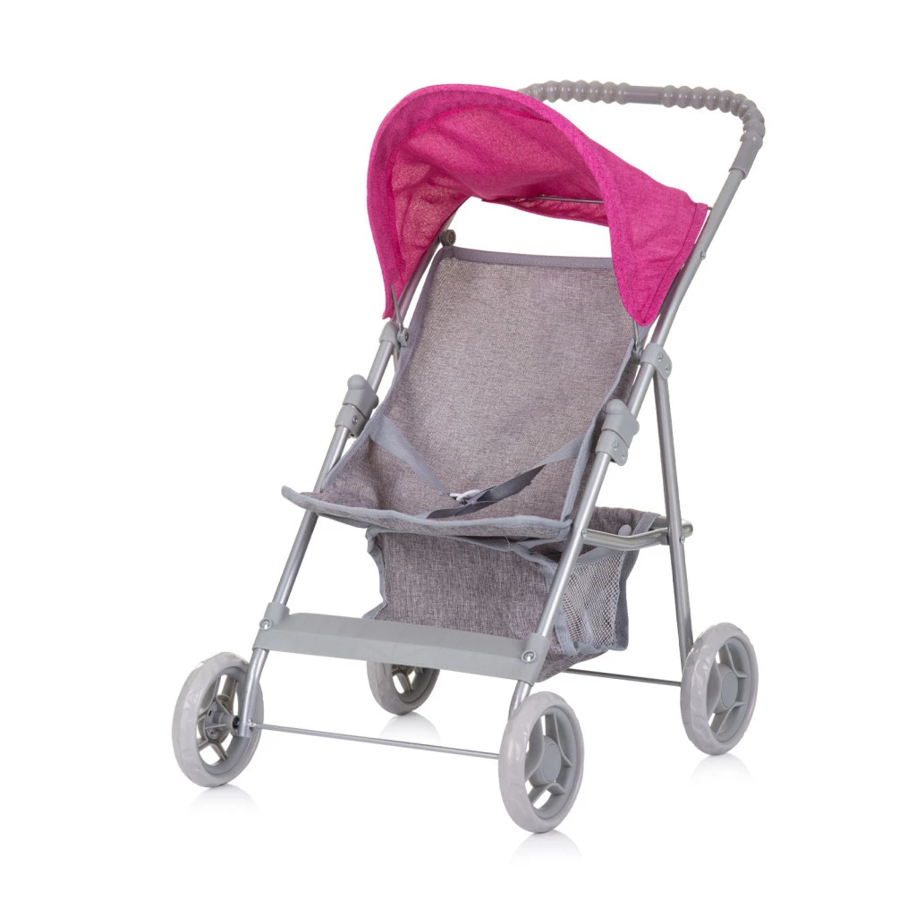 CHIPOLINO Alice játék babakocsi - Grey/Pink linen