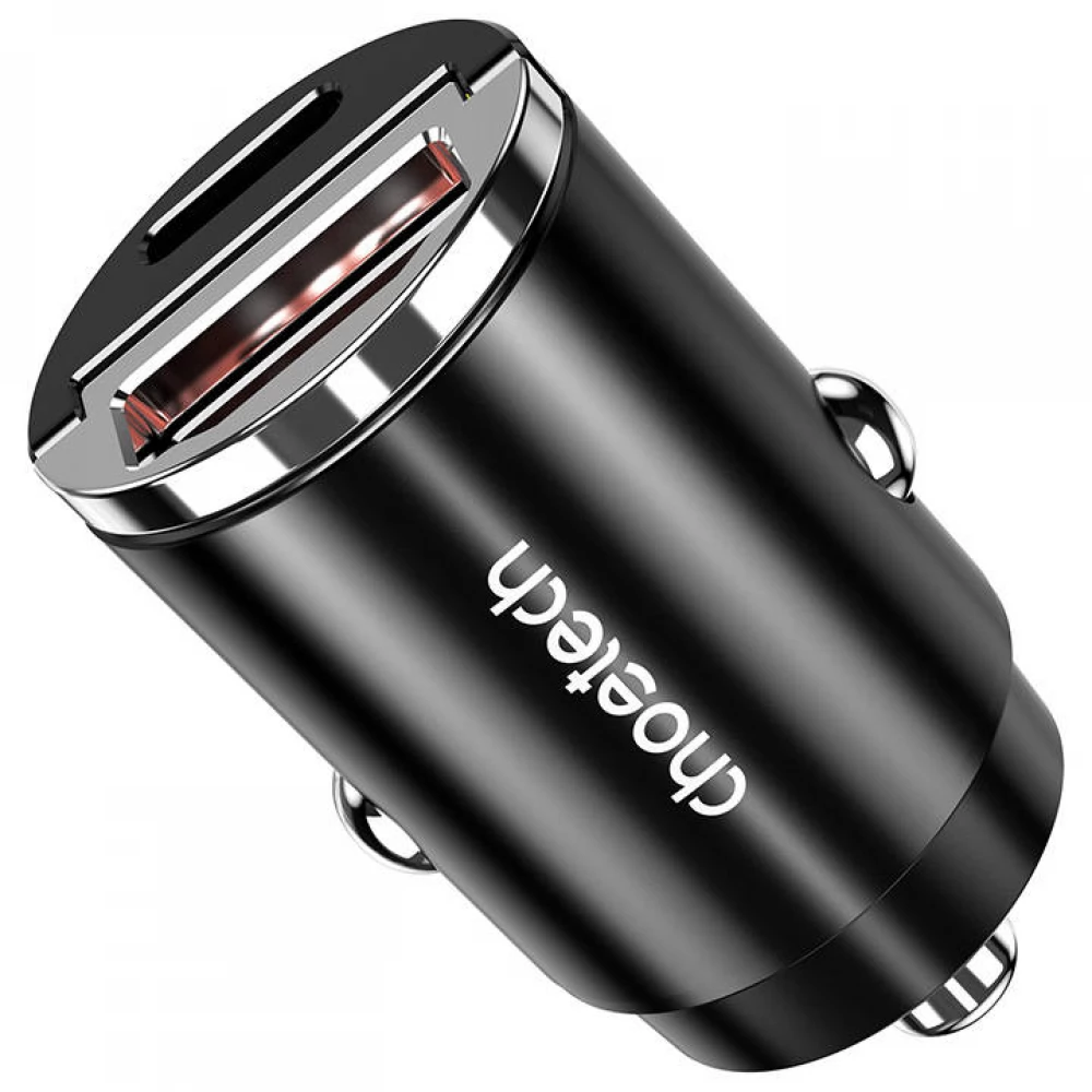 CHOETECH TC0006 Autós töltő 1xUSB 1xUSB-C 30W fekete
