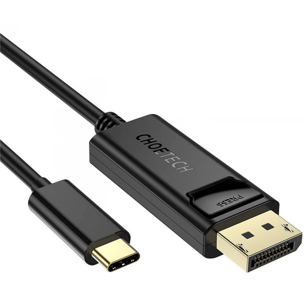 CHOETECH USB 2.0 Type C DisplayPort Átalakító Fekete 1.8m 6971824971569