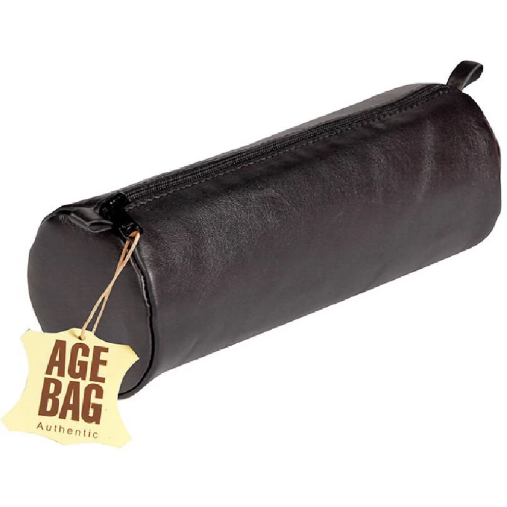 CLAIREFONTAINE Age-bag tolltartó kerek 22x8cm bőr fekete