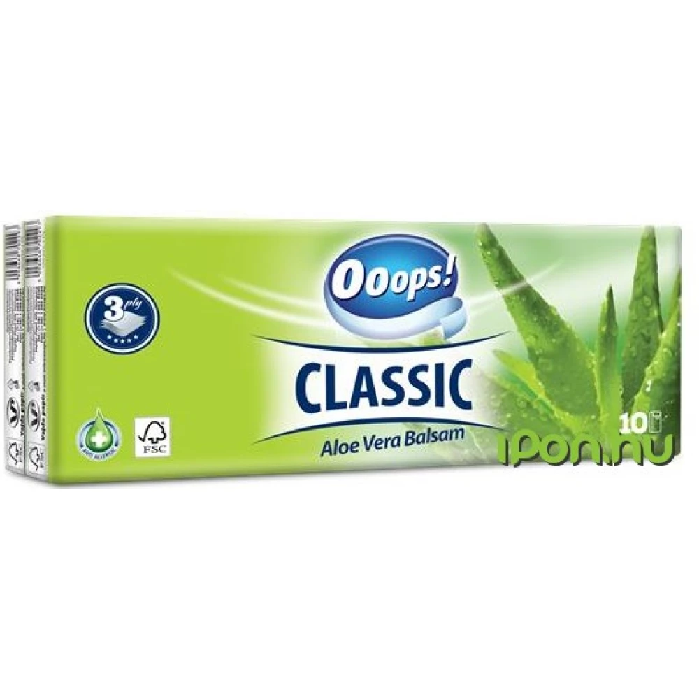 Classic Papír zsebkendő 3 rétegű 10x10 db aloe vera