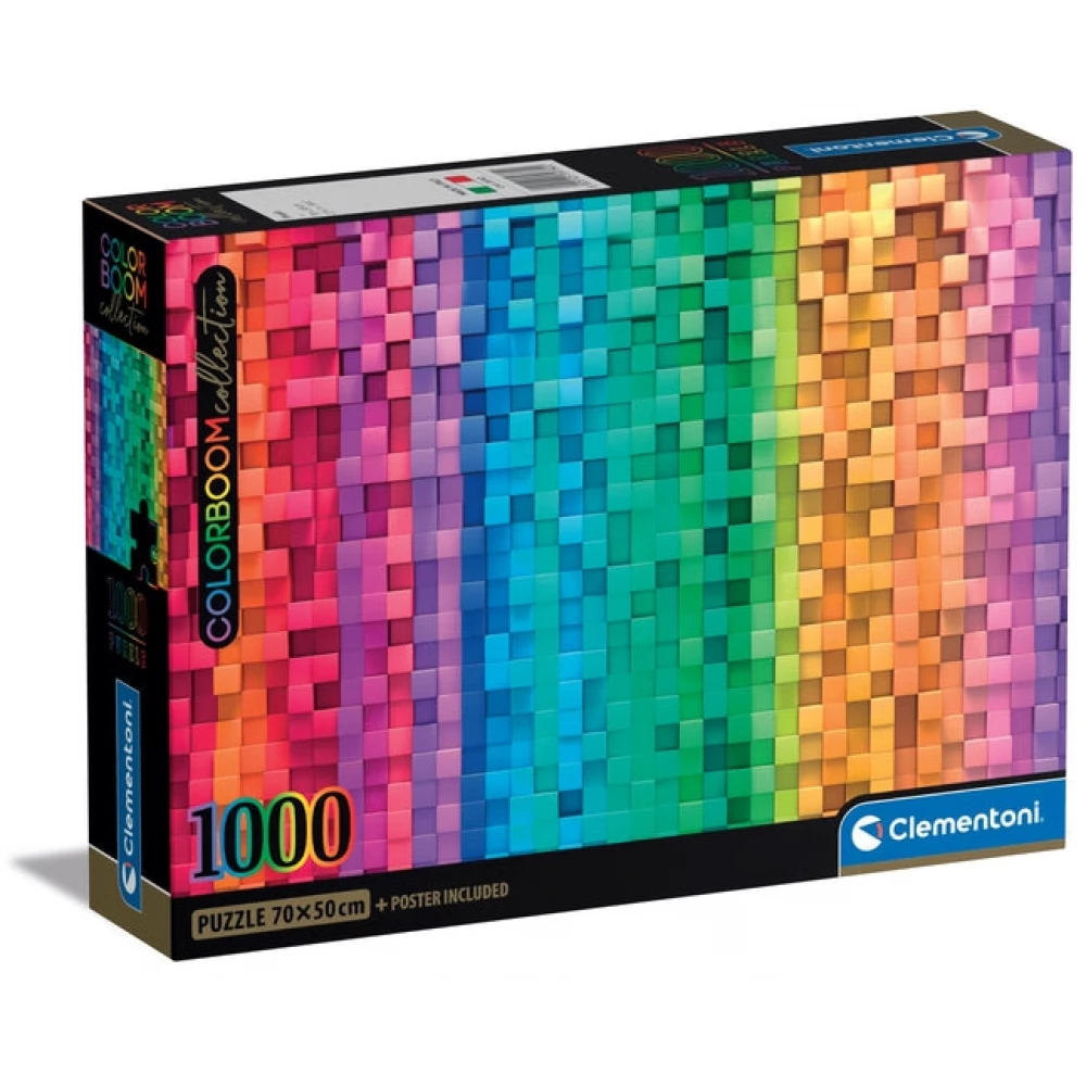 CLEMENTONI Puzzle játék 1000 darabos Colorboom Collection Pixel + poszter