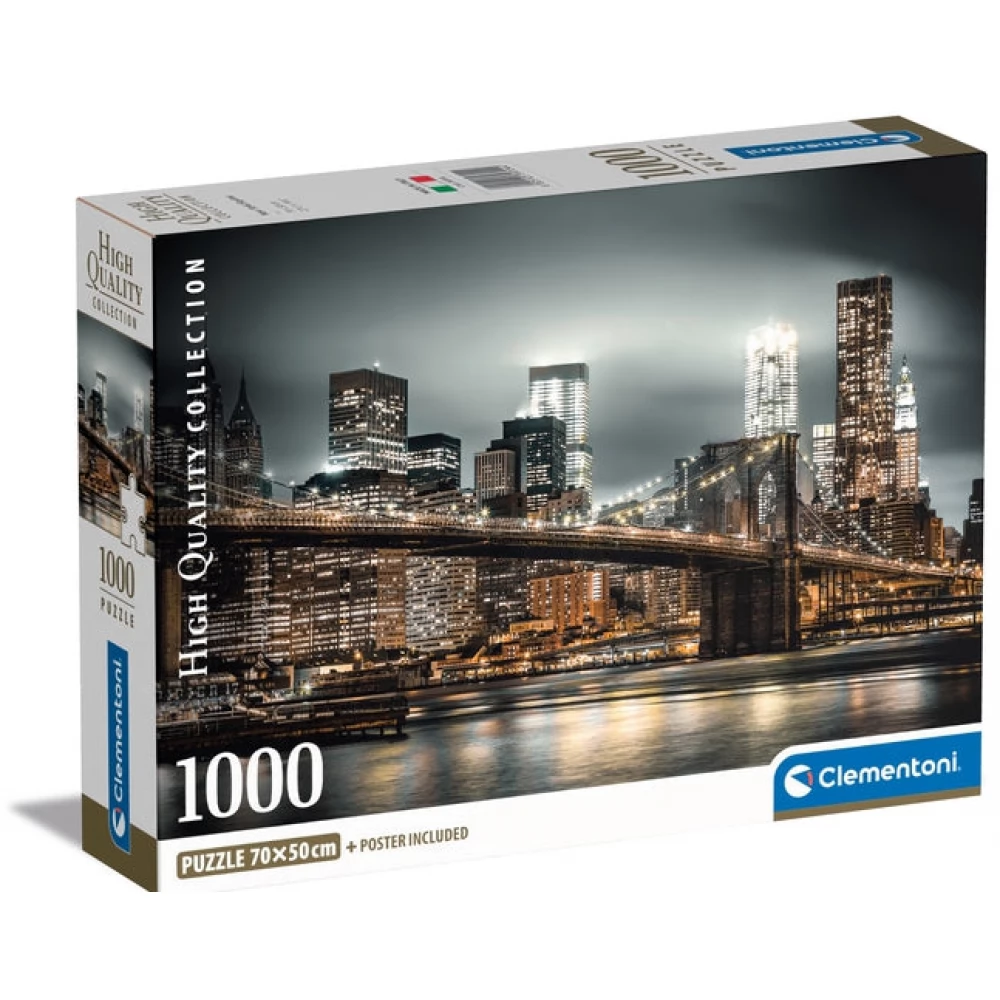 CLEMENTONI Puzzle játék 1000 darabos High Quality Collection Collection New York látképe + poszter