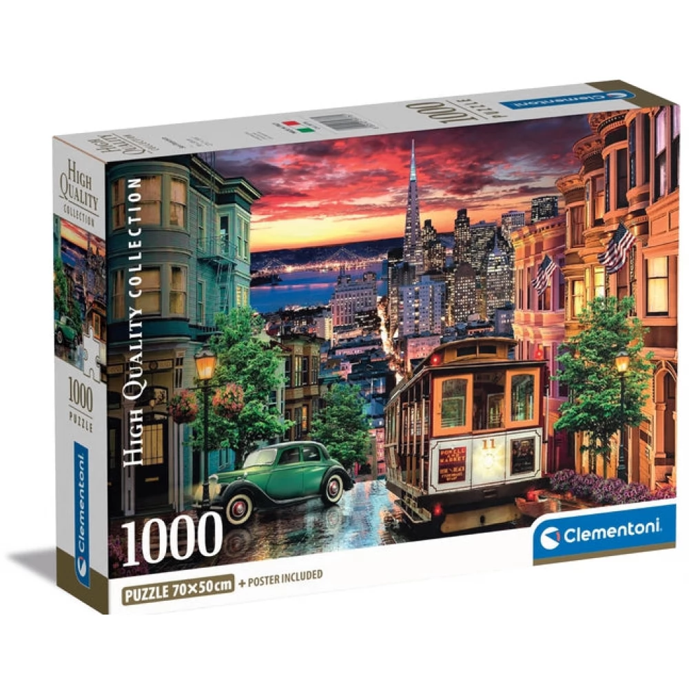 CLEMENTONI Puzzle játék 1000 darabos High Quality Collection San Francisco + poszter