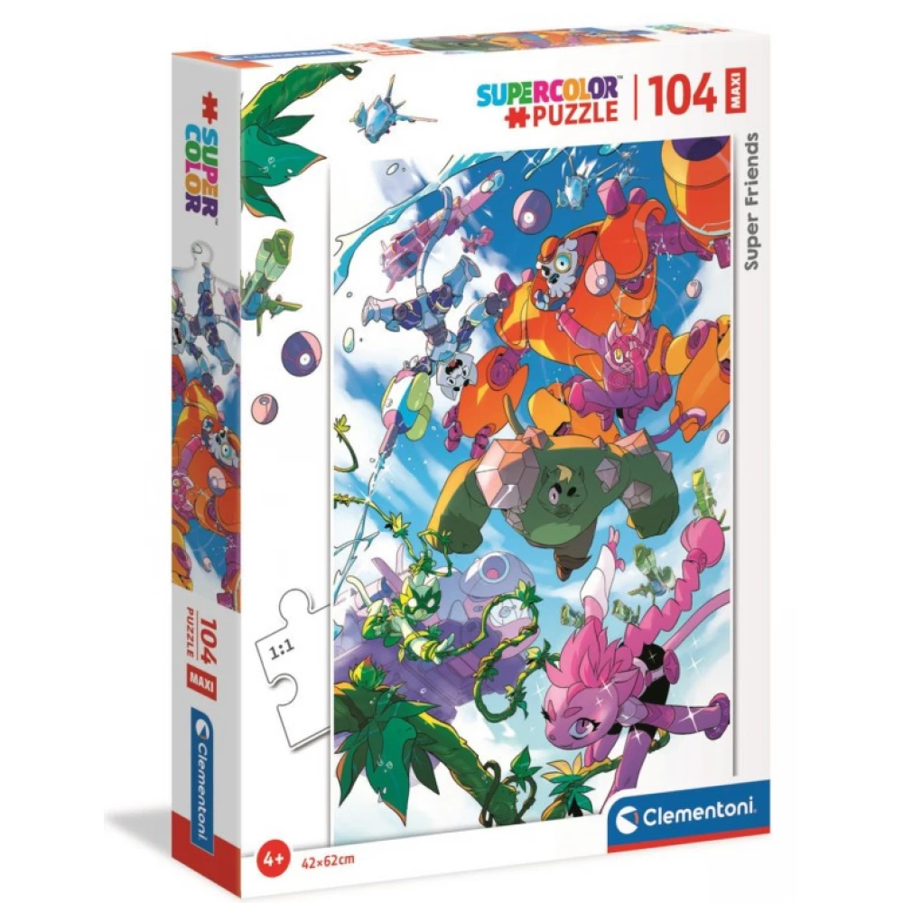 CLEMENTONI Puzzle játék 104 darabos SuperColor Maxi Super Friends