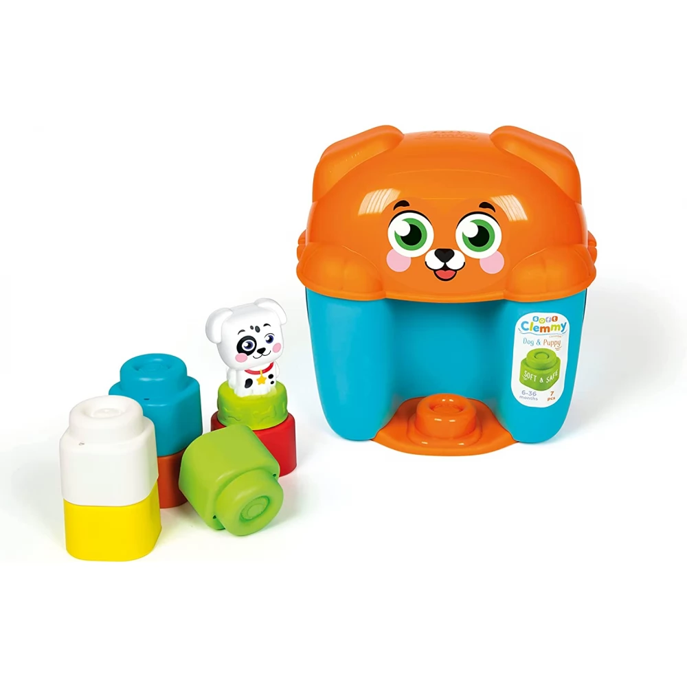 CLEMENTONI Soft Clemmy Kutyás tároló puha építőkockákkal