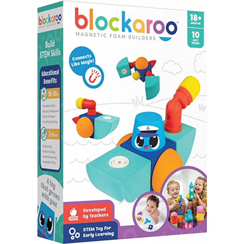 CLICS TOYS Blockaroo építőjáték - Hajó 10 darabos