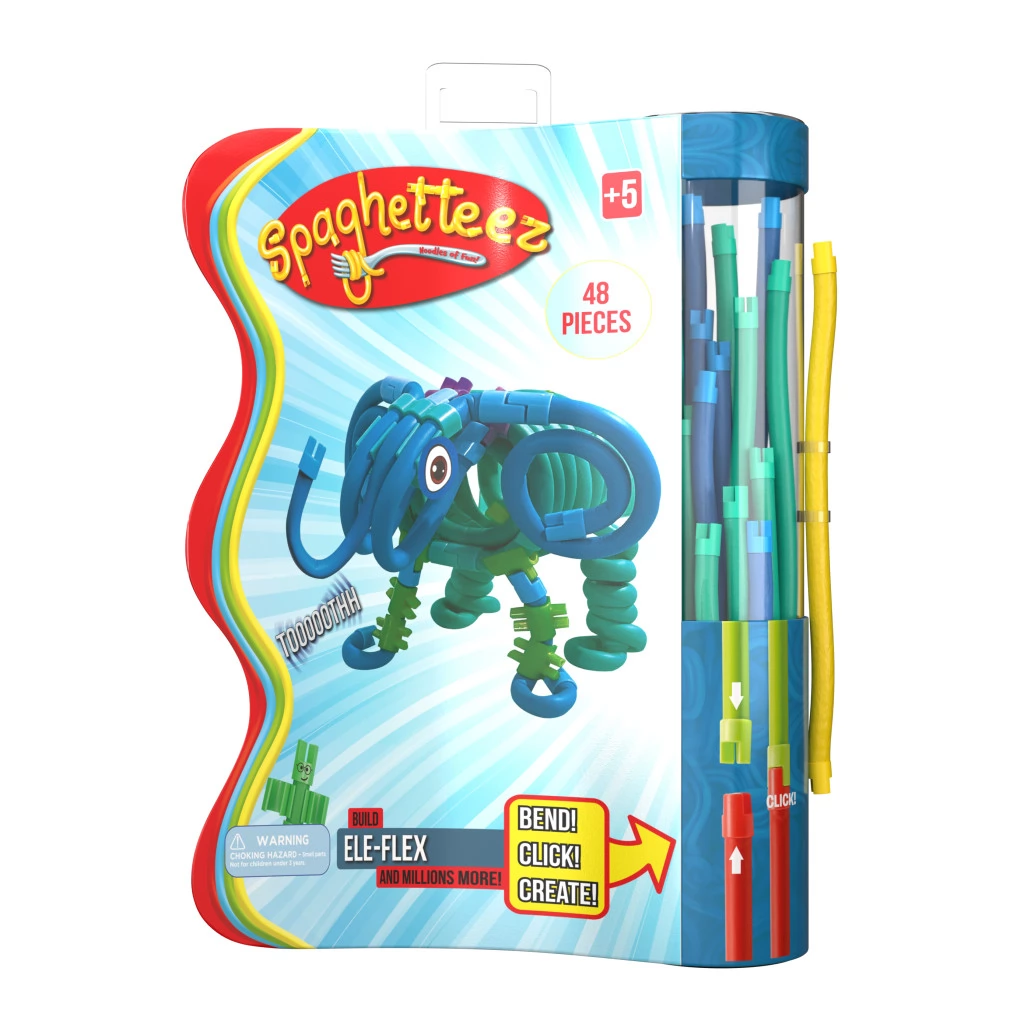 CLICS TOYS Spaghetteez Ele-Flex építőjáték készlet 48 darabos