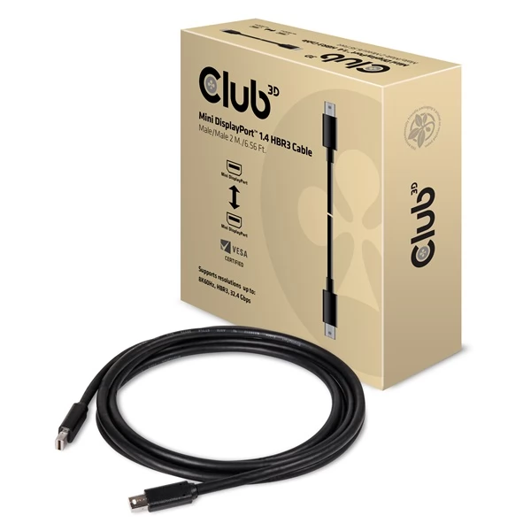CLUB3D Mini DisplayPort Összekötő Fekete 2m CAC-1164
