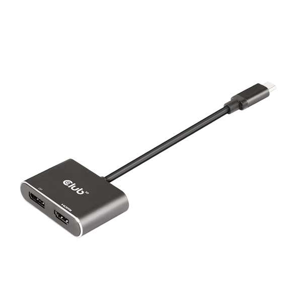 CLUB3D USB 3.1 Type C HDMI + DisplayPort Átalakító Fekete 20cm CSV-1552