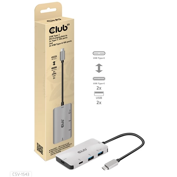 CLUB3D USB Gen2 Type-C PD Charging Hub