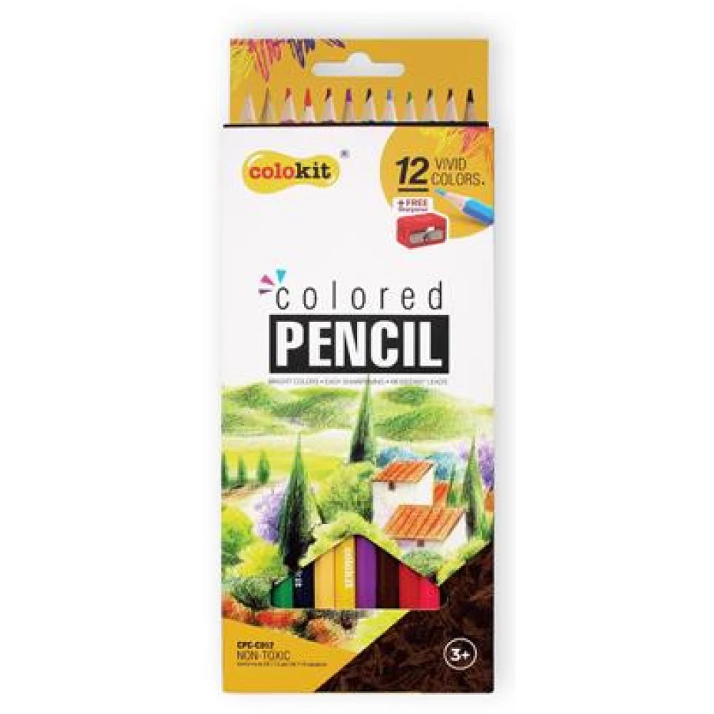 COLOKIT Színes ceruza készlet hegyezővel 12 különböző szín