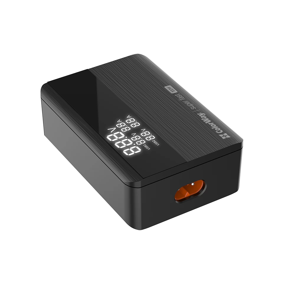 COLORWAY AC Charger Power Delivery GaN (2USB-A + 2USB TYPE-C) (100W) fekete