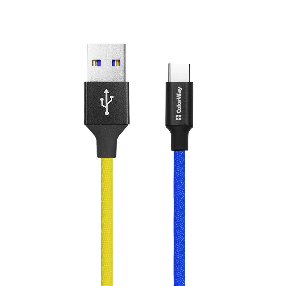 COLORWAY USB 2.0 Type C Átalakító Kék-Sárga 1m CW-CBUC052-BLY