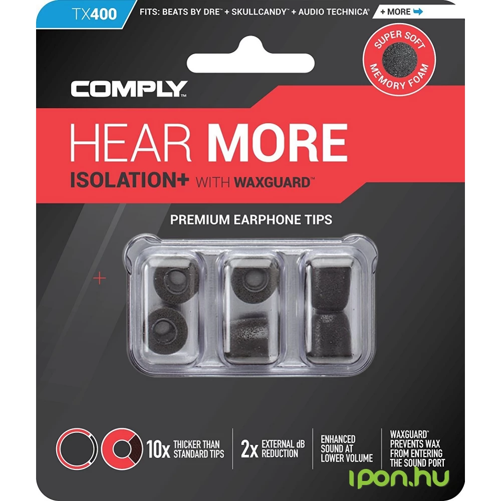 COMPLY Isolation Plus Tx-400 memóriahab fülilleszték S fekete