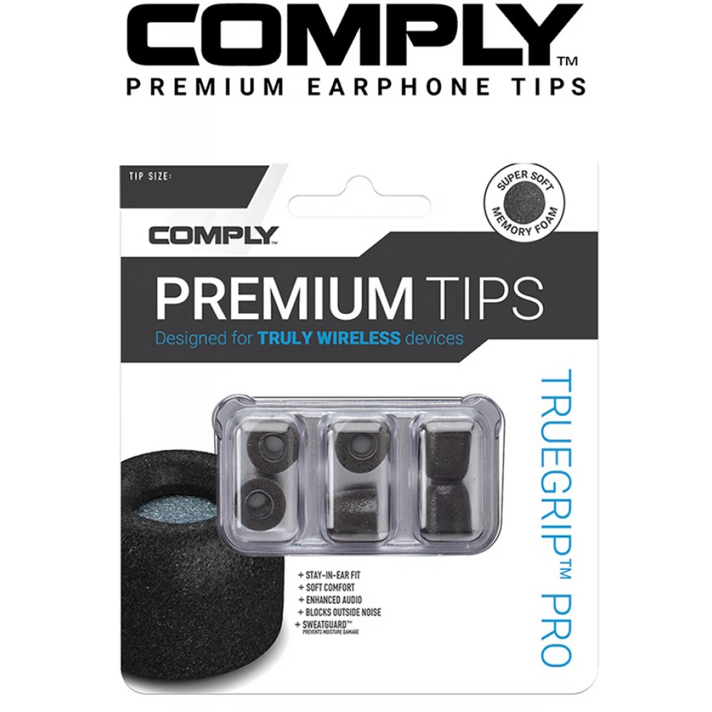 COMPLY TrueGrip Pro TWR-200-B Univerzális memóriahab fülilleszték TWS fülhallgatókhoz ASST