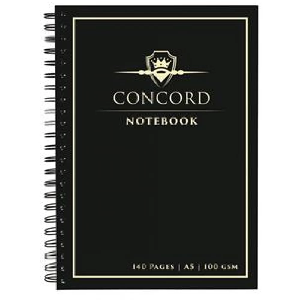 CONCORDE Spirálfüzet A5 vonalas 70 lap fekete