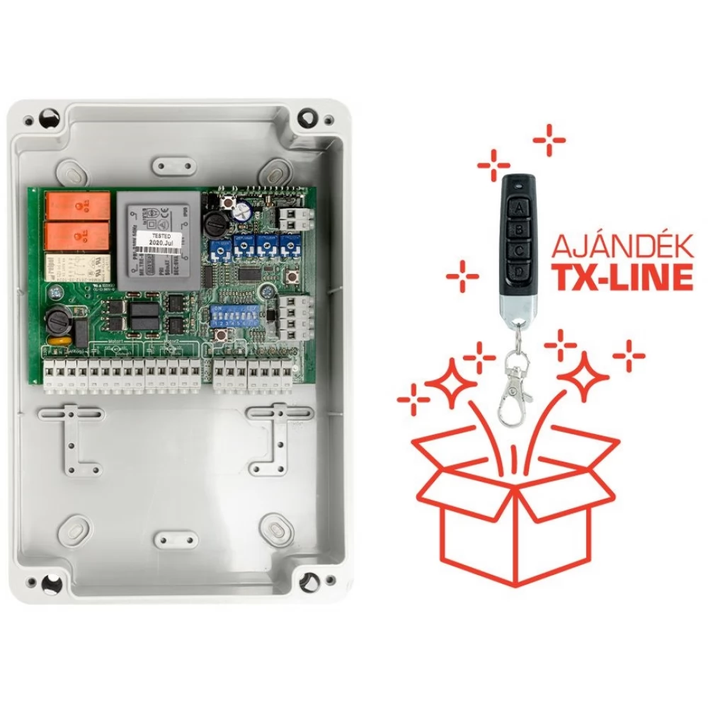 CONTROL ECO-2 + TX-LINE kétmotoros vezérlés + TX-LINE távadó