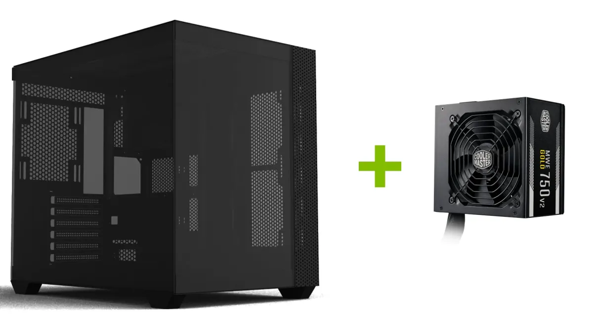 COOLERMASTER CD600 fekete + MWE Gold V2 750W tápegység