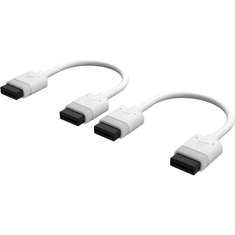 CORSAIR iCUE LINK kábel 100mm egyenes csatlakozókkal 2 darabos szett fehér