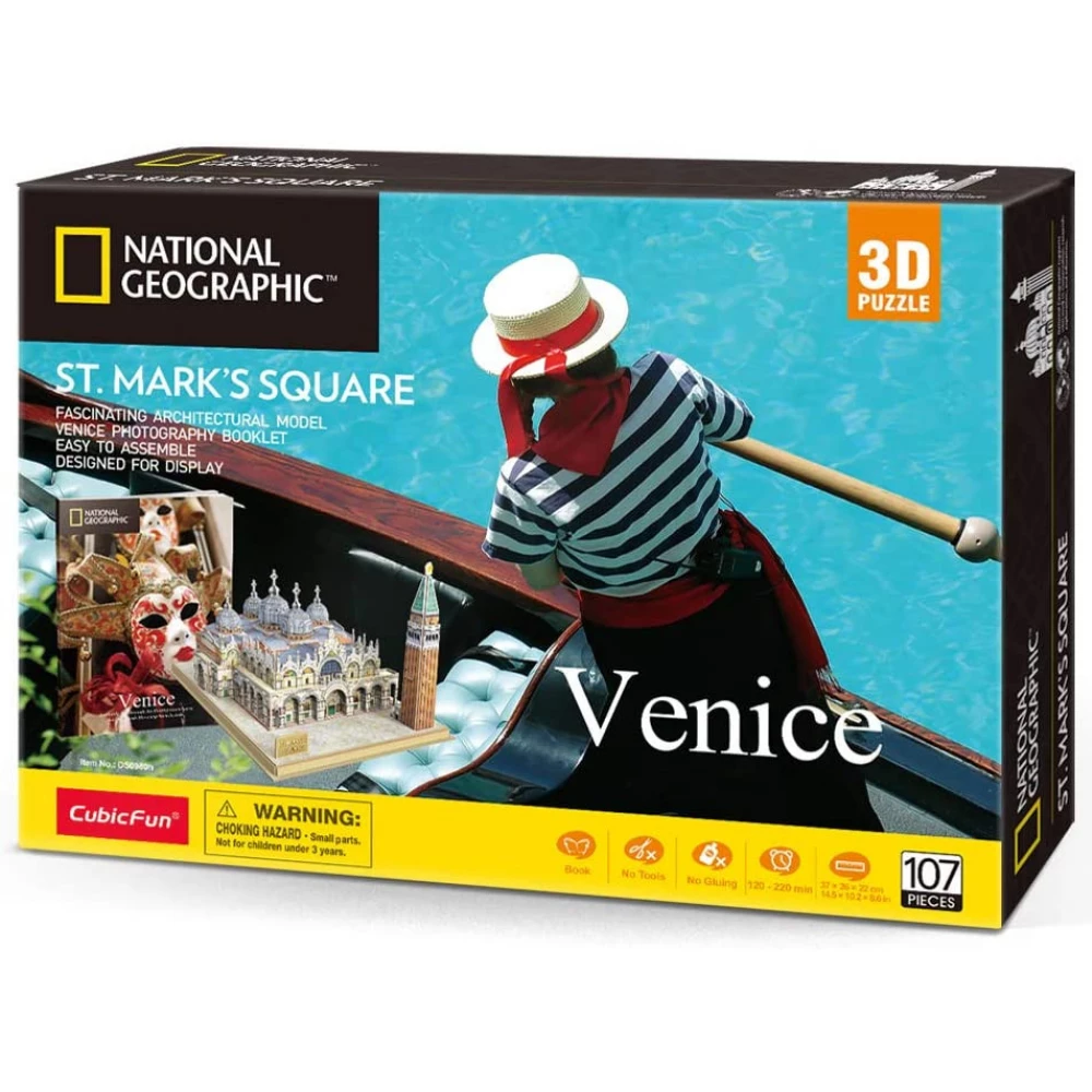 CUBICFUN 3D puzzle játék 107 darabos City Traveller Velence Szent Márk tér 3D