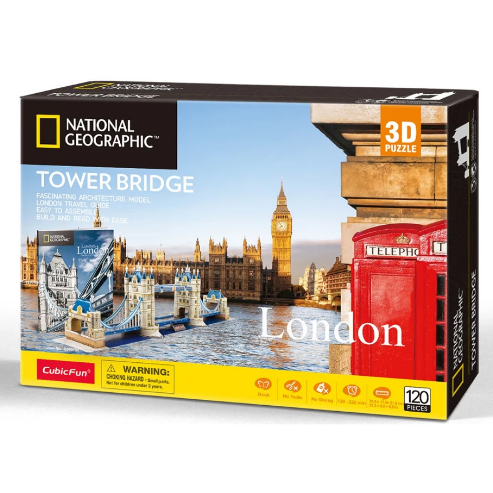 CUBICFUN 3D puzzle játék 120 darabos City Traveller London Tower Bridge 3D