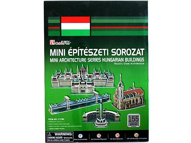CUBICFUN 3D puzzle játék 155 darabos mini magyar épületek
