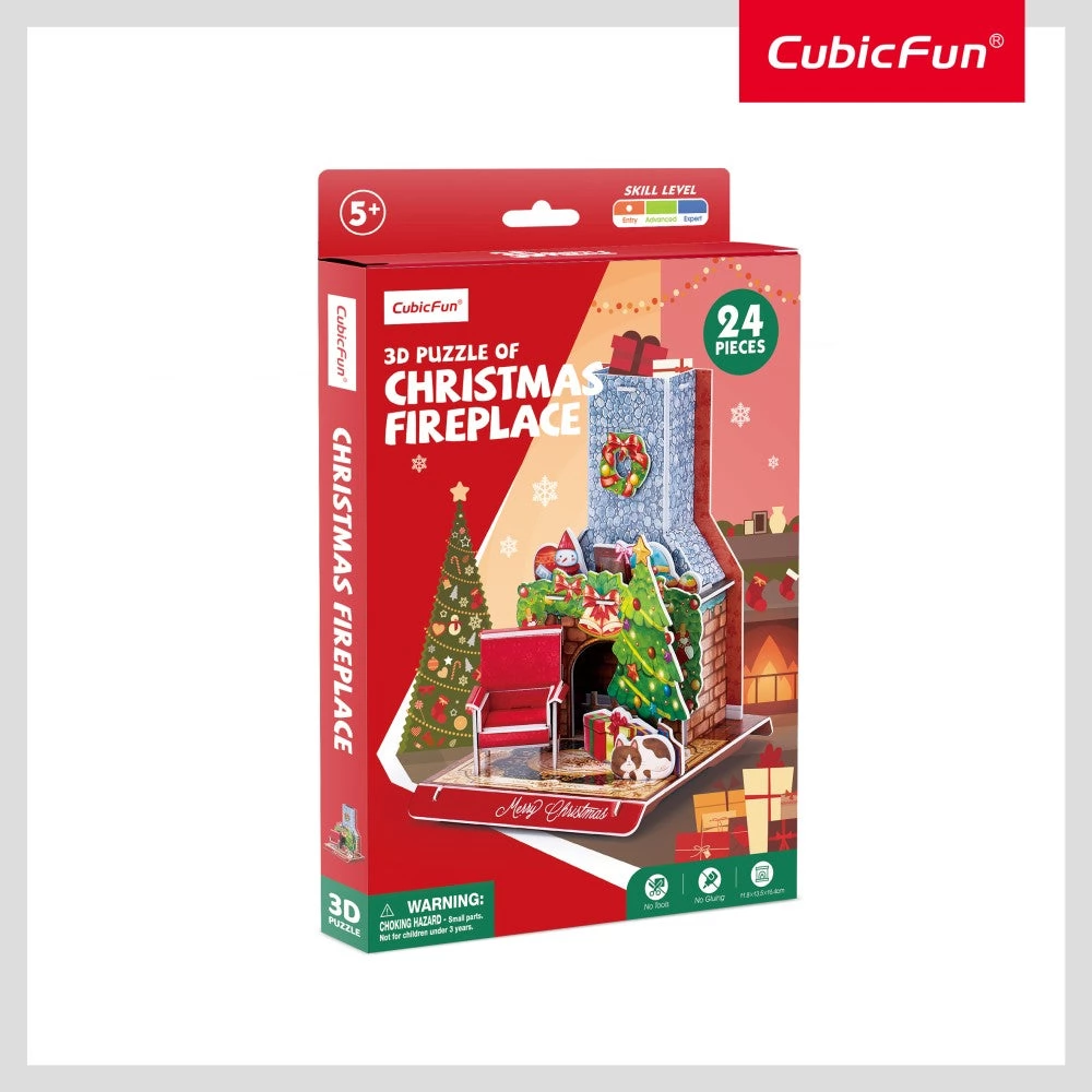 CUBICFUN 3D puzzle játék 19 darabos Karácsonyi kandalló