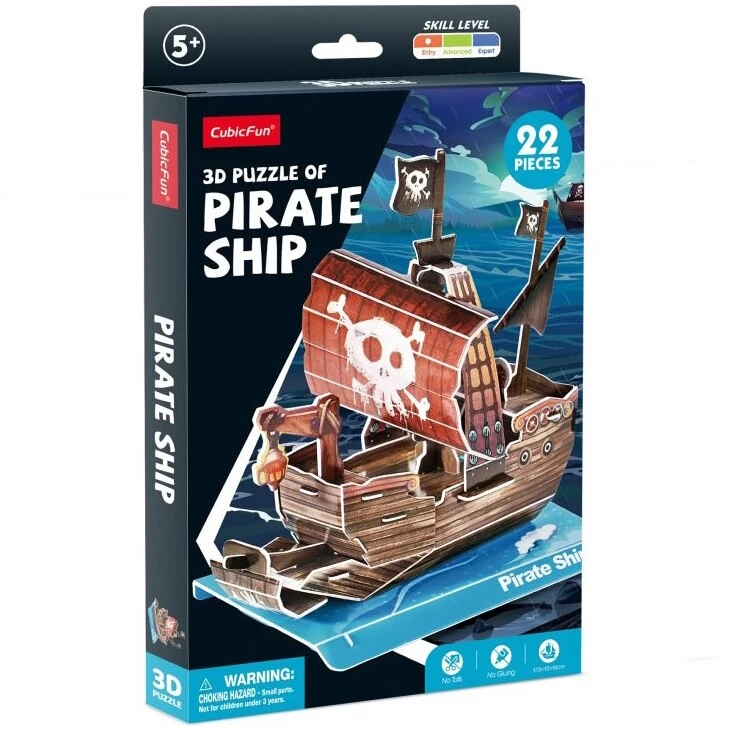 CUBICFUN 3D puzzle játék 22 darabos Kalózhajó