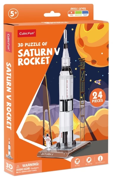 CUBICFUN 3D puzzle játék 24 darabos Saturn V rakéta