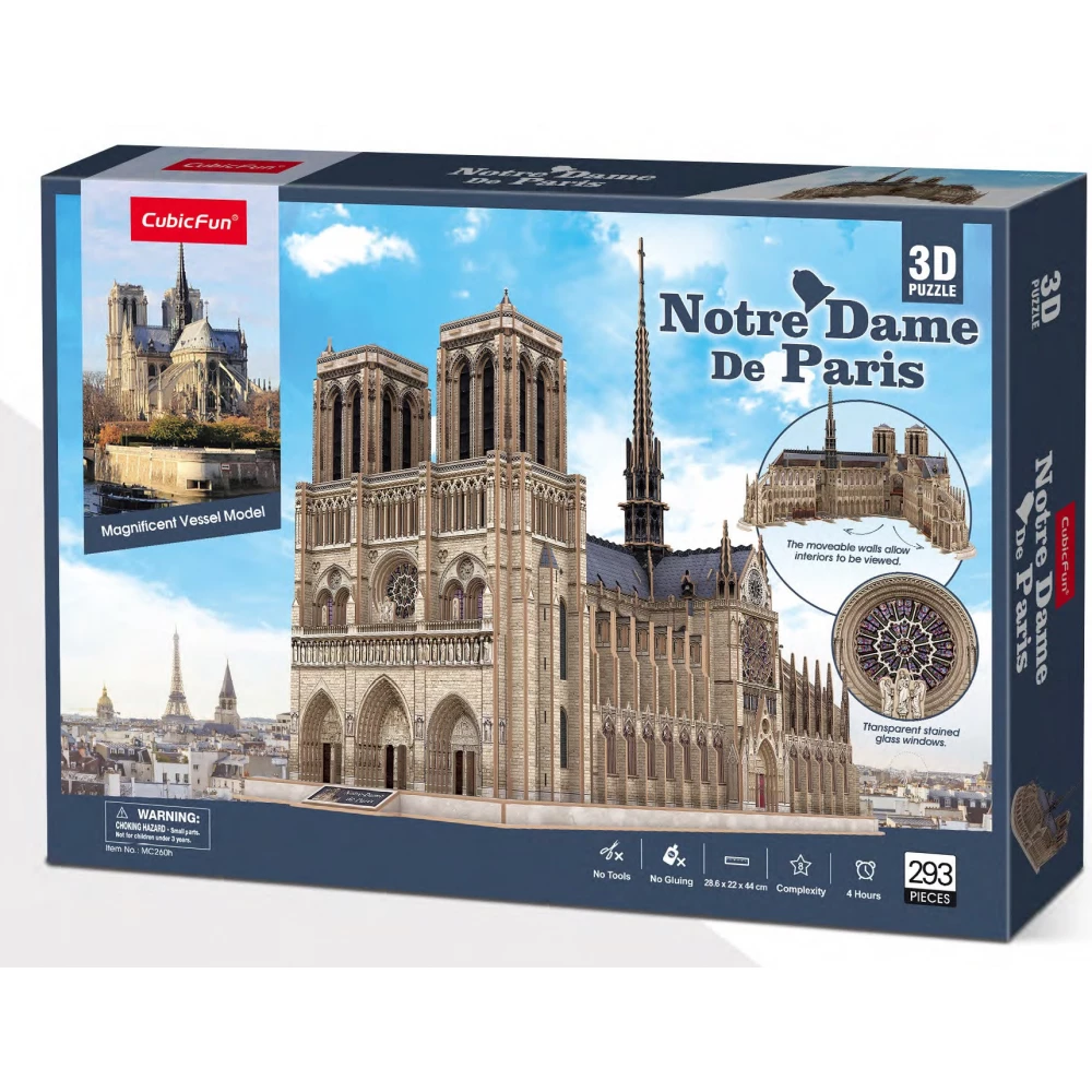 CUBICFUN 3D puzzle játék 293 darabos Notre Dame