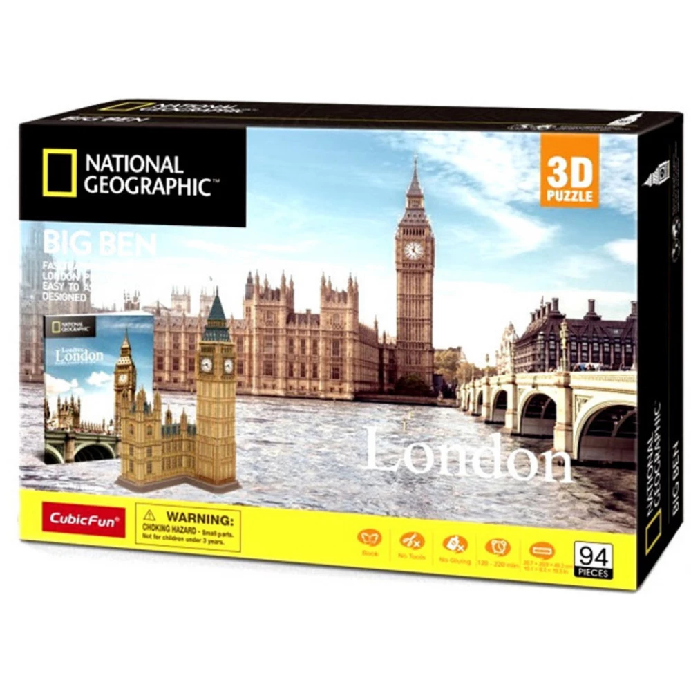 CUBICFUN 3D puzzle játék 94 darabos London / Big Ben