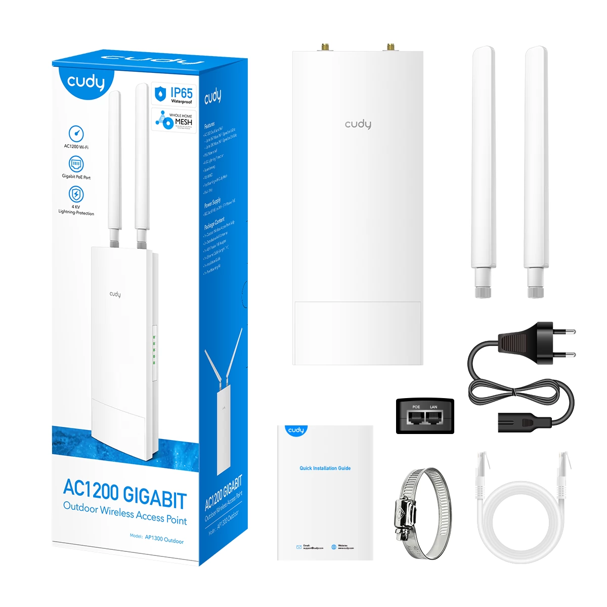 CUDY 227494 AC1200 Gigabit Wifi kültéri Access Point