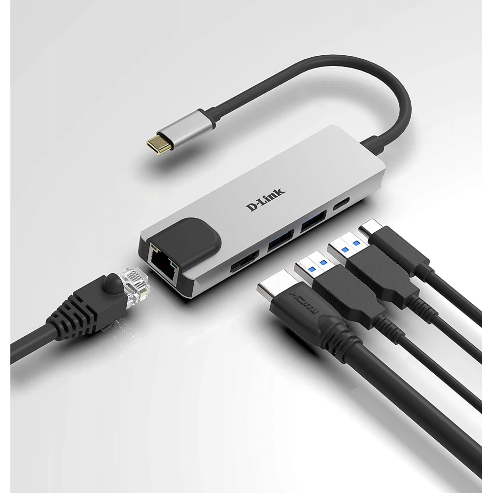 D-LINK 5‑in‑1 USB‑C Hub with HDMI/Ethernet and Power Delivery DUB‑M520