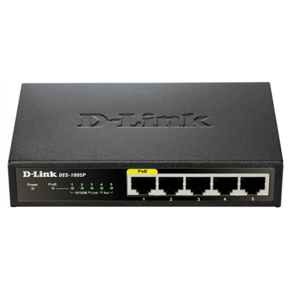 D-LINK DES-1005P 5-Port Fast Ethernet PoE Unmanaged Desktop Switch