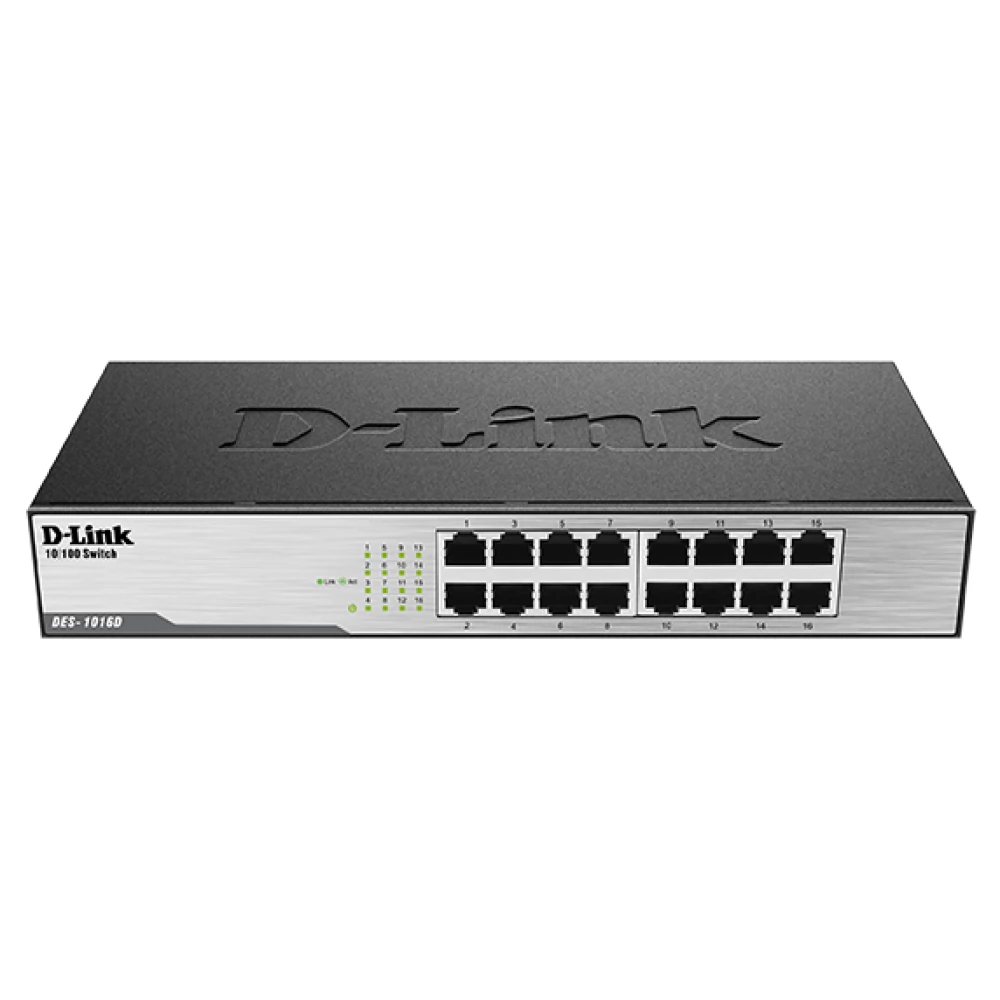 D-LINK DES-1016D 16-Port Fast Ethernet Unmanaged Desktop Switch