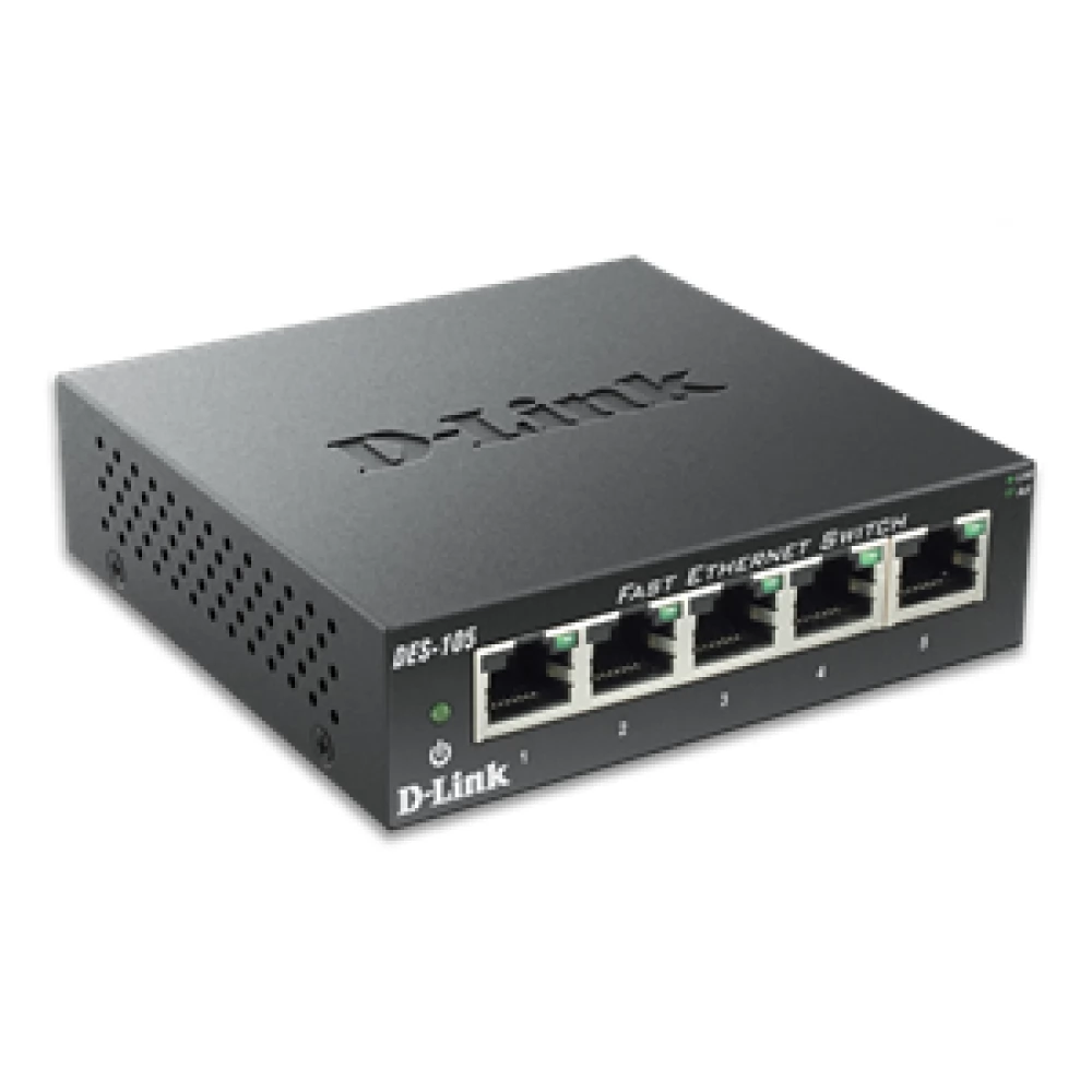 D-LINK DES-105 5-Port Fast Ethernet Unmanaged Desktop Switch