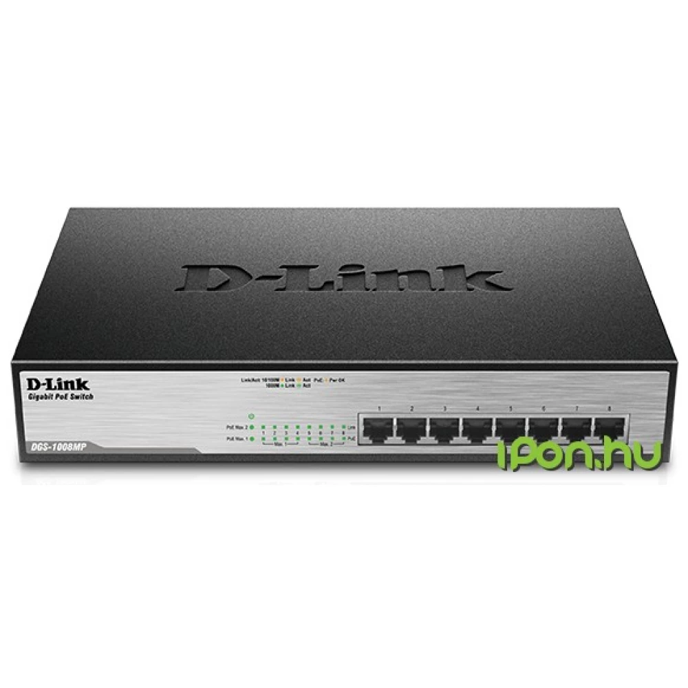 D-LINK DGS-1008MP 8-Port Desktop Gigabit Max PoE Switch