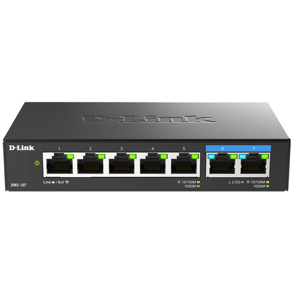 D-LINK DMS-107 7-Port Multi-Gigabit Unmanaged Switch