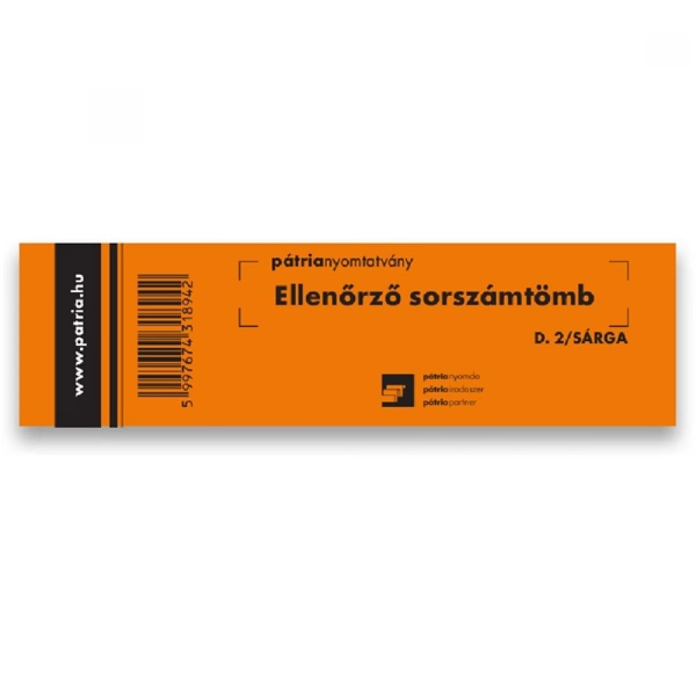 D.2/SARGA 146x40mm 100lapos ellenőrző sorszámtömb