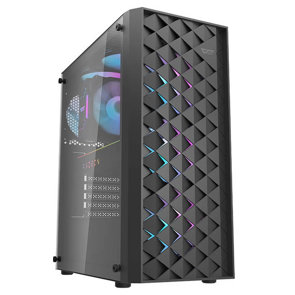 DARKFLASH DK351 fekete + 4 db ventilátor