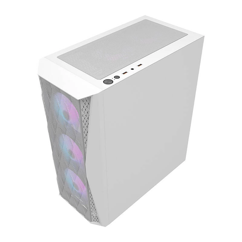 DARKFLASH DK352 MESH + 4 db ARGB ventilátor fehér