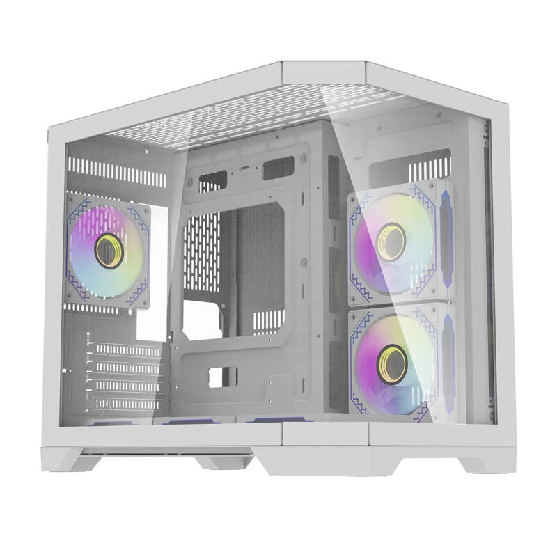DARKFLASH FT418 fehér + 6 db ARGB ventilátor